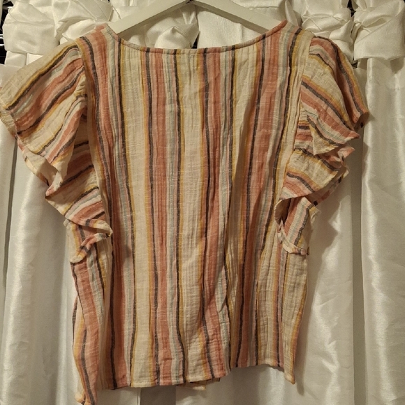 American Eagle Multicolor Striped Blouse XL - Picture 7 of 7
